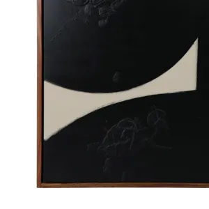 S/2 94x47 Hand Painted Black Geometric