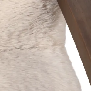32x31" Faux Fur Accent Chair, Ivory/brown