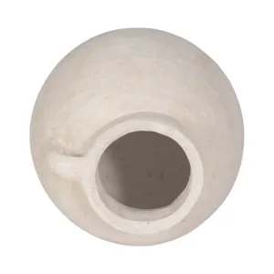 7\" Bulbous Jug With Handle, White