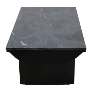46x24\" Modern Marble Top Coffee Table, Black