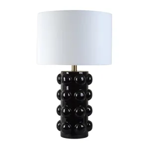 Ceramic 22" Bubble Table Lamp, Black