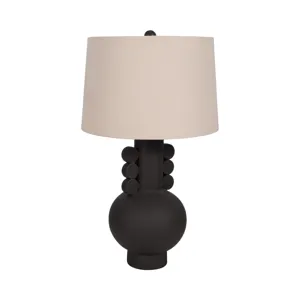 30\" Eared Totem Table Lamp, Black