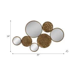 Ec Metal 39" Mirrored Wall Decor,gold, Wb