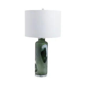30x16\" Artful Glass Table Lamp, Green