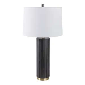 28\" Metal Table Lamp, Gray
