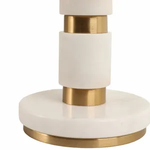27x14\" Stacked Marble Lamp With 2 Pulls, White/gol