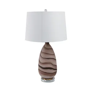 29x17\" Marbled Glass Table Lamp, Brown
