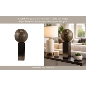 22x9" Smiley Head On Pedestal, Multi