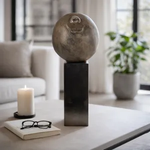 22x9" Smiley Head On Pedestal, Multi
