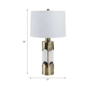 30x16\" Scallop Border Lamp, Gold