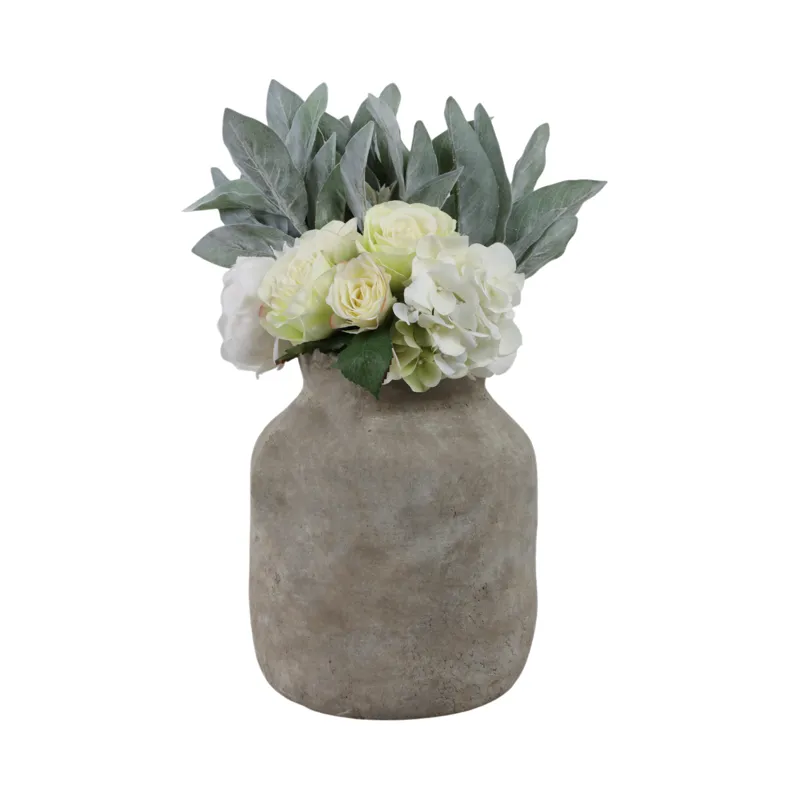 12x10\" Terracotta Milk Vase, Gray