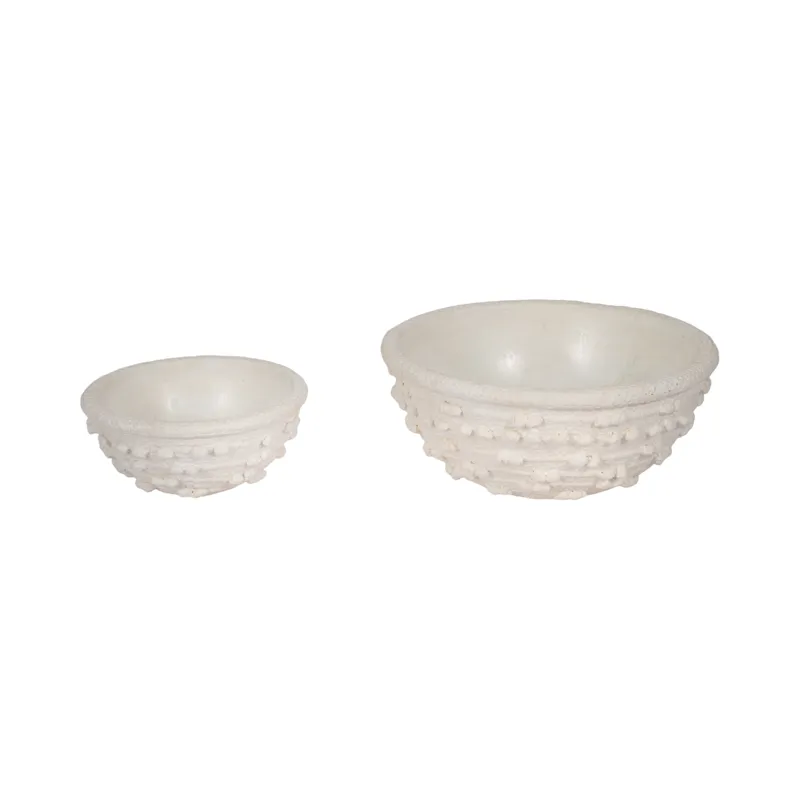 Lg White Textured Knot Bowl M2