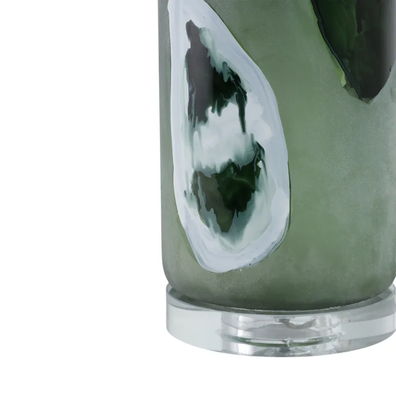 30x16\" Artful Glass Table Lamp, Green