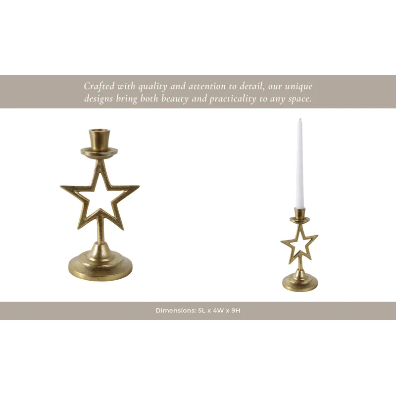 9x5\" Star Taper Holder, Gold