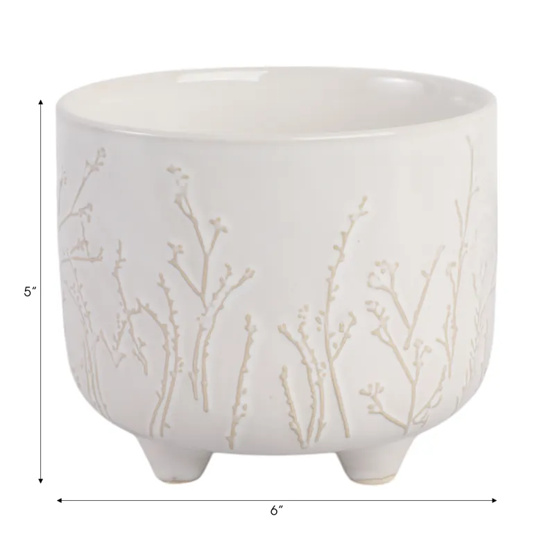 6\" Blooming Branches Planter, Ivory