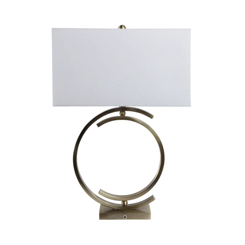 30x20\" Half-circles Rectangle Shade Lamp, Antique