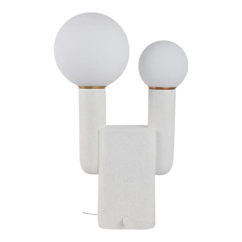 20x12\" Double Head Totem Lamp With Base Switch, Wh