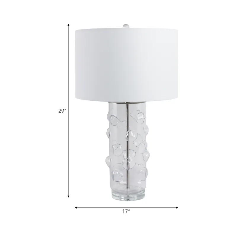 29x17\" Glass Bubbles Table Lamp, Clear