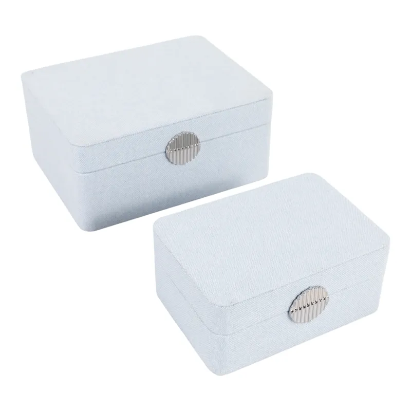 S/2 7/9" Rounded Corner Boxes, Light Blue