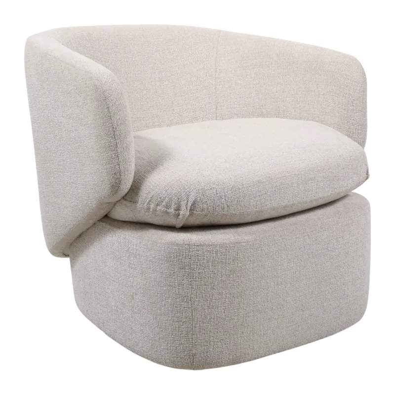 31x30" Modern Swivel Accent Chair, Ivory