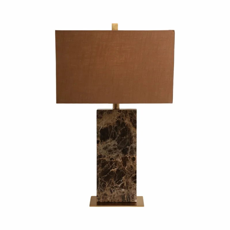 26x16\" Rectangle Marble Lamp, Light Brown