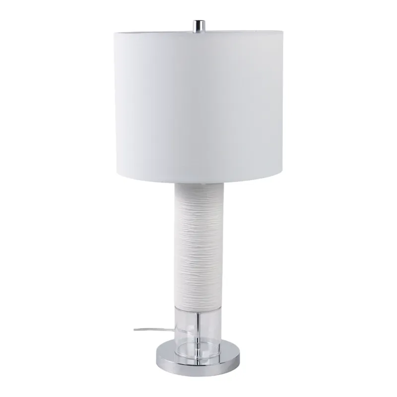 27\" Ceramic Table Lamp, White
