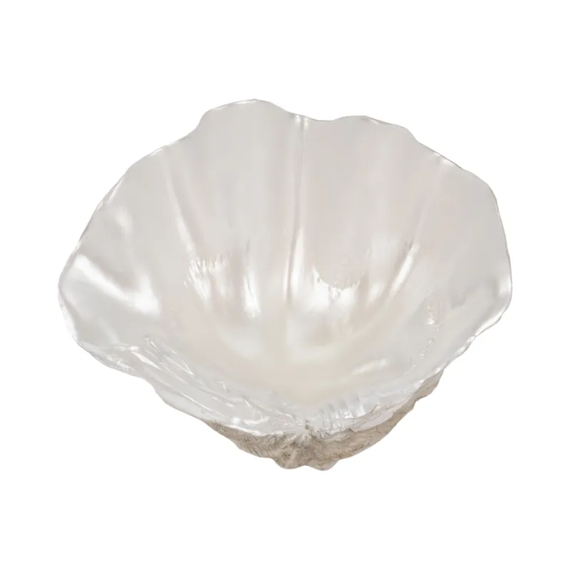 9\" Pearlized Shell Bowl, Ivory