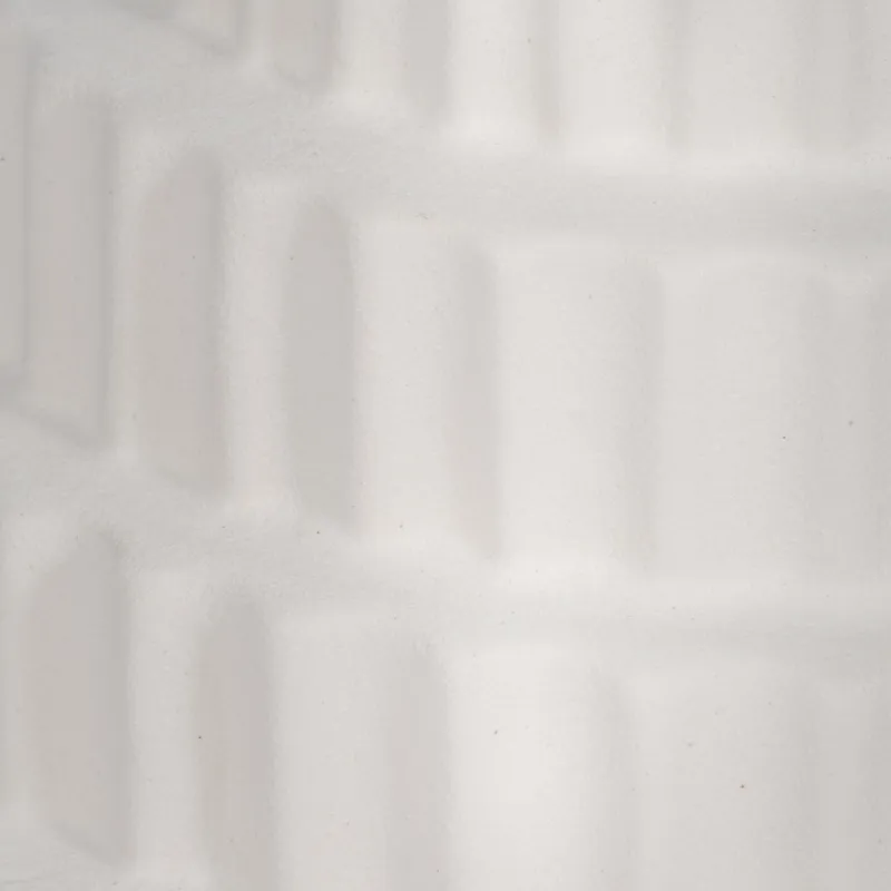 10\" Textured Staggered Vase, White