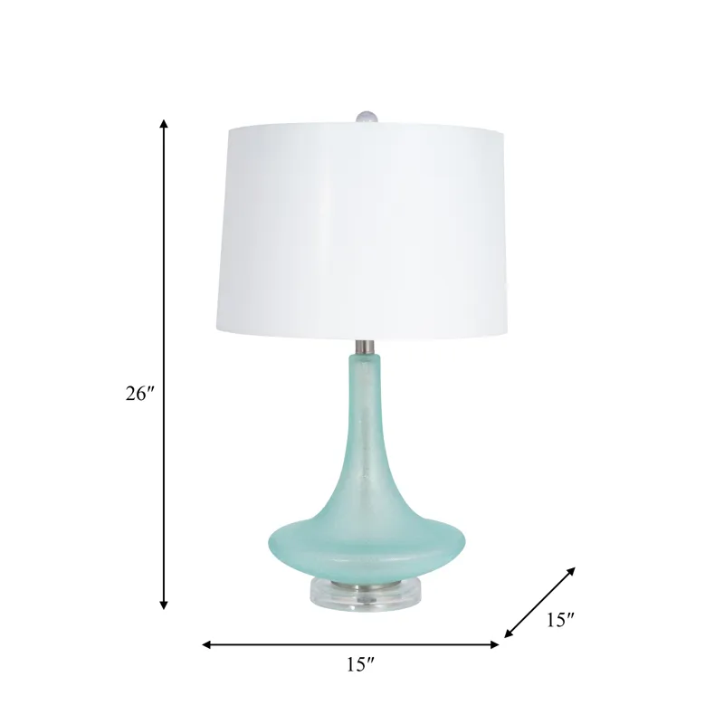 Glass 26\"  Table Lamp, Green