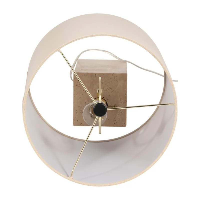 Travertine, 24\" Pillar Table Lamp, Natural