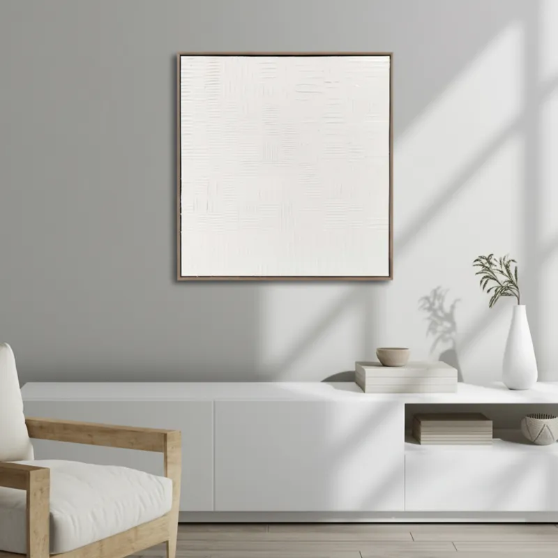 30x30\" Glossy Lines Wall Art, White
