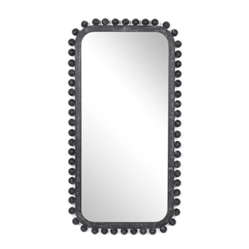 23x45\" Knobby Rectangular Mirror, Black