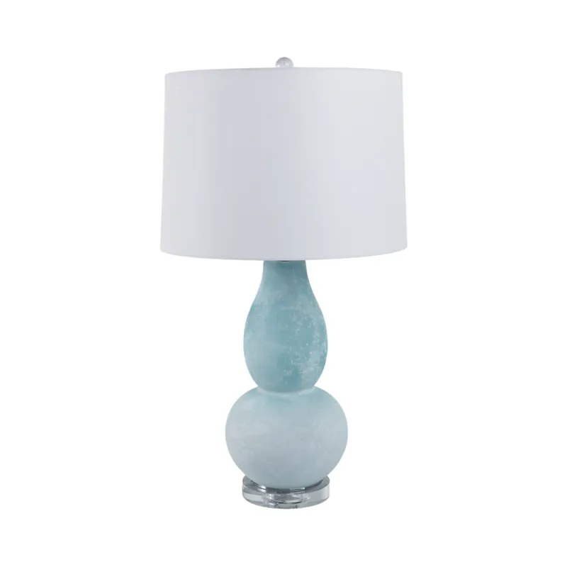 29x16\" Gourd Frosted Glass Lamp, Blue