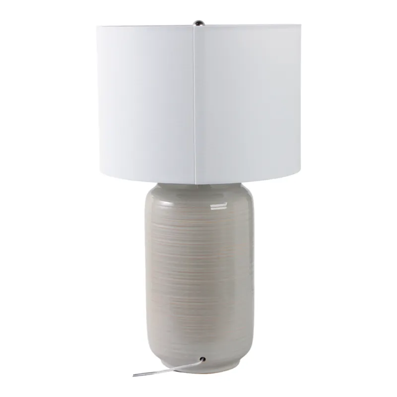 26\" Ceramic Table Lamp, Beige
