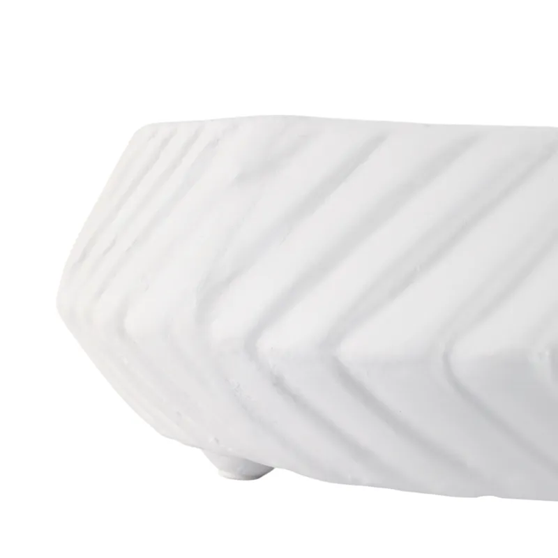 S/2 11/15\" Tapered Ecomix Bowls With Lines, White
