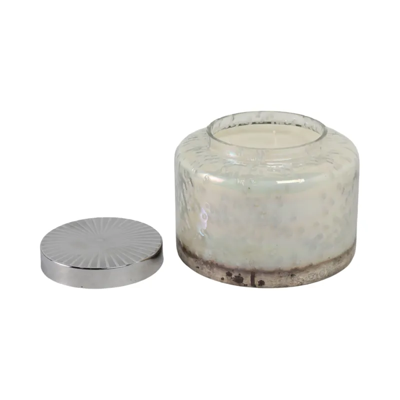 7\" 71 Oz Lavender Speckle Lidded Candle, Lt Blue/s