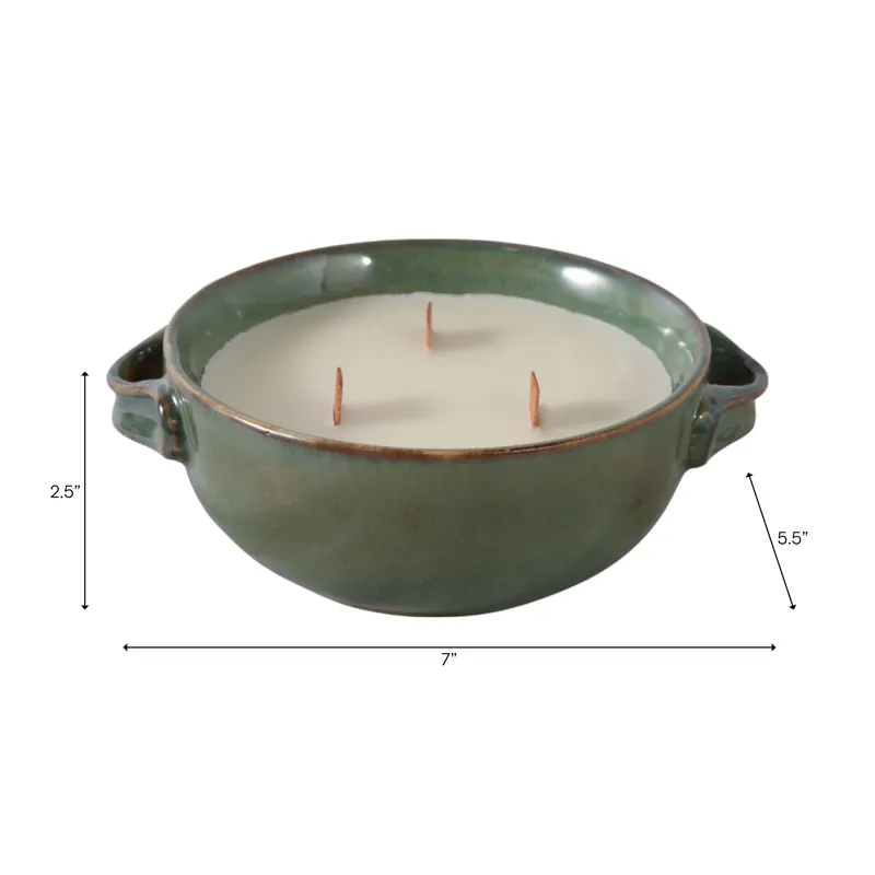 7\" 10 Oz Lakeside Rain Candle, Green