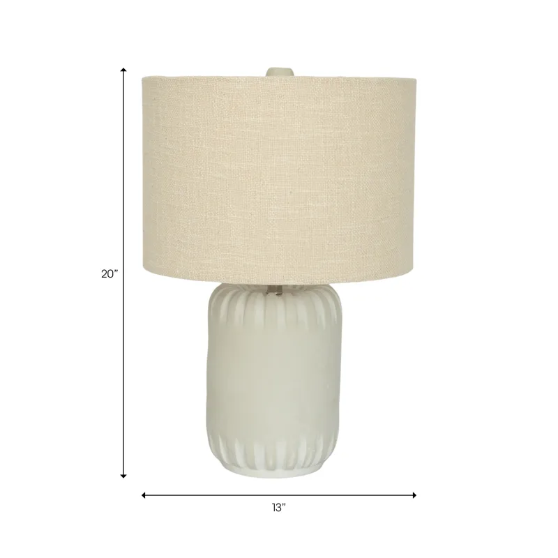 23" Ecomix Lamp With Shade, Ivory Kd