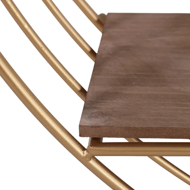 Ec Round 32\" Wood / Metal Wallshelf, Bronze