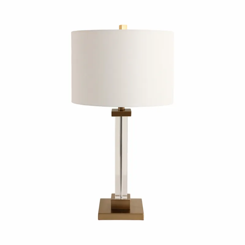 28x15\" Traditional Crystal Lamp, Clear