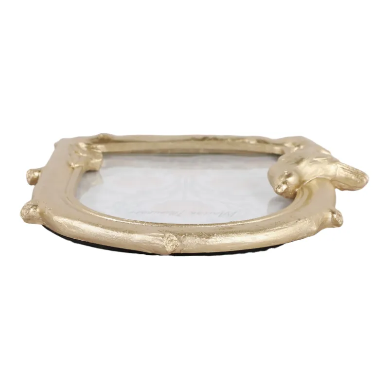 4x6" Birds & Branches Arch Photo Frame, Gold