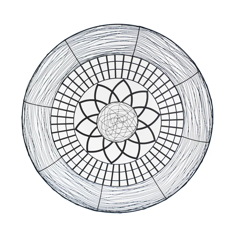 Metal 34" Daisy Round Wall Decor, Black Wb