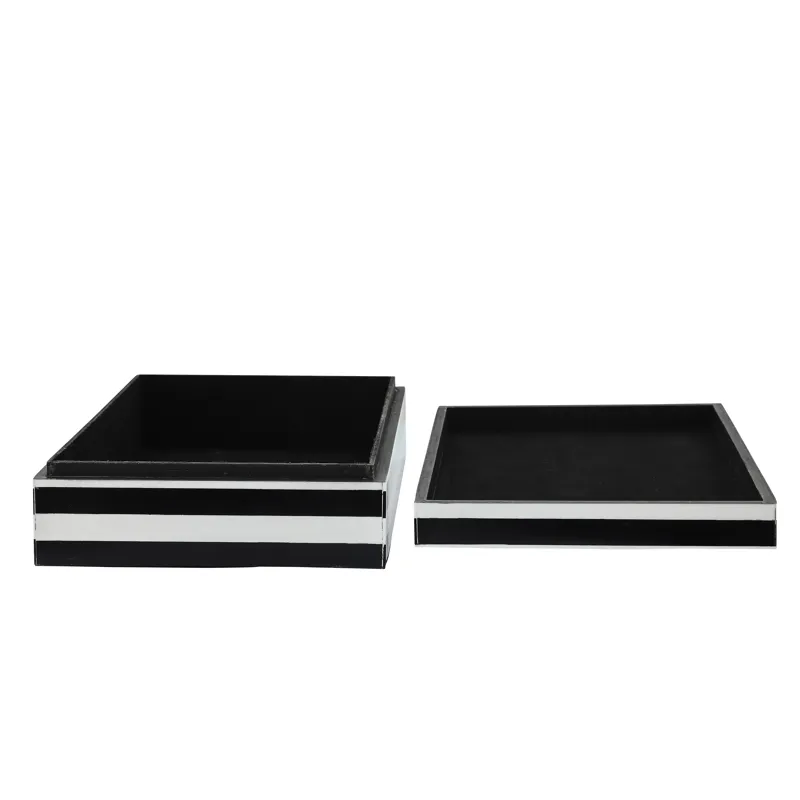 Resin S/2 Stripe Boxes, Black/white