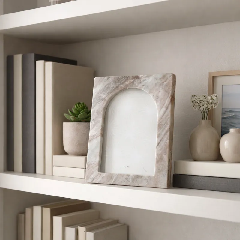 5x7" Arch Opening Marble Photo Frame, Multi
