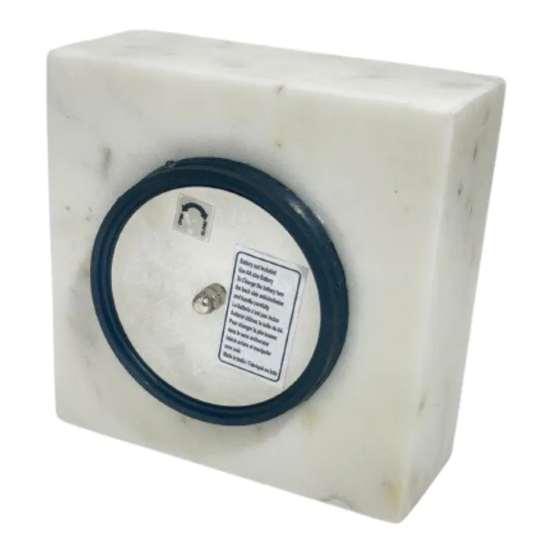 5x5\" Wht Marble Table Clock