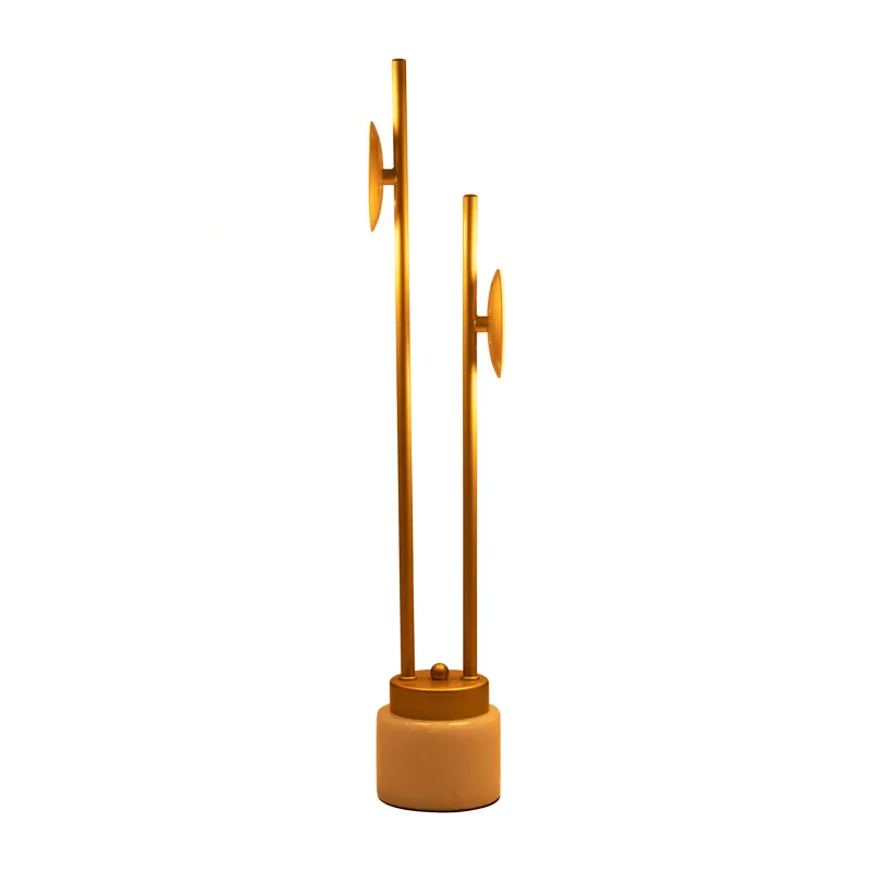 Glass/brass 23\" Double Diffuser Table Lamp, Gold