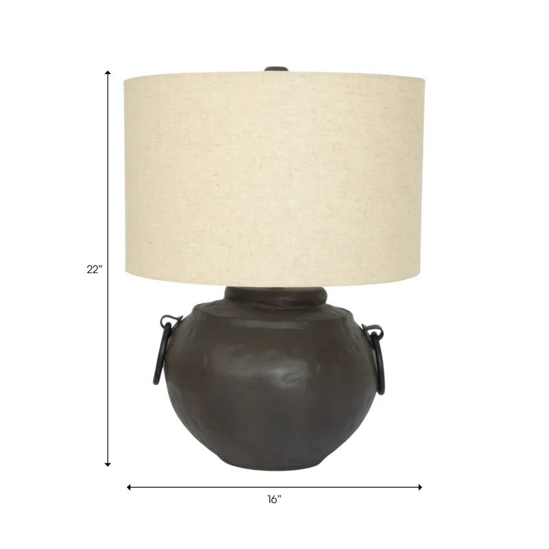 21" Ecomix Lamp With Shade, Brown Kd