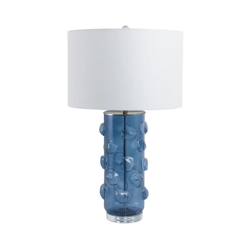 29x17\" Glass Bubbles Table Lamp, Blue