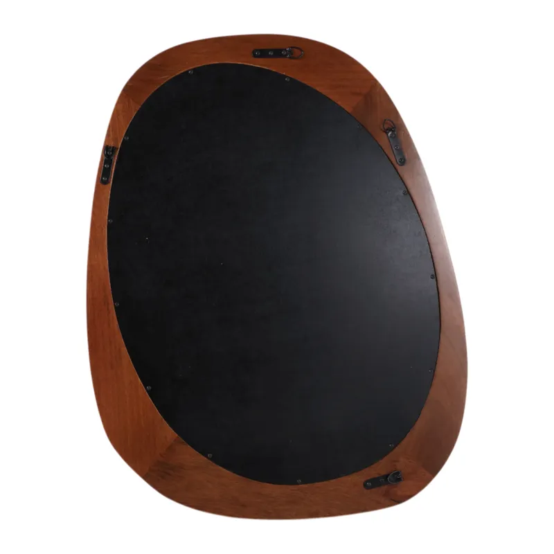 36x25" Organic Shaped Wood Mirror, Natural