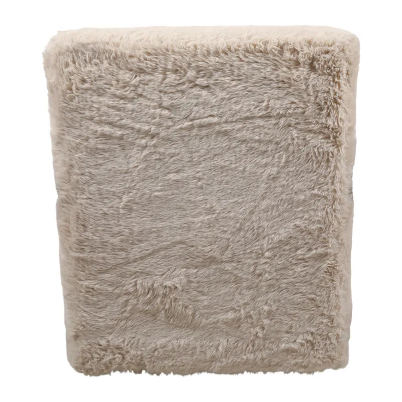 32x31" Faux Fur Accent Chair, Ivory/brown